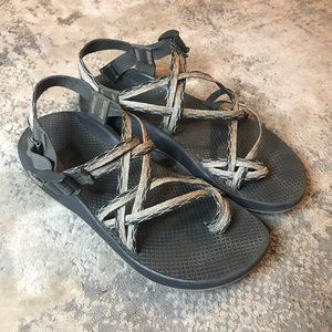 Chaco Z Cloud X2 Women's Sz 11 Sport Hiking Sandals Gray White Geometric Strappy